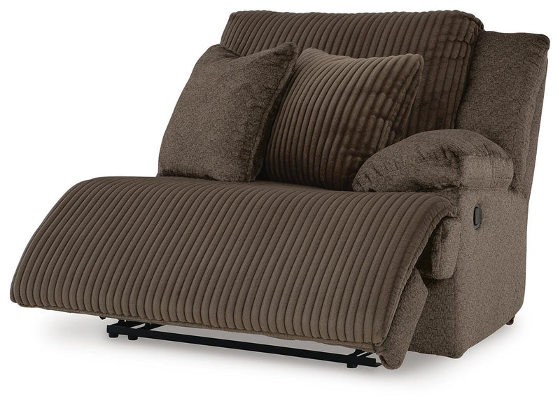 Top Tier Chocolate 3-Piece Reclining Sofa Chaise Sectional - 92705S11