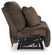 Top Tier Chocolate 3-Piece Reclining Sofa Chaise Sectional - 92705S11