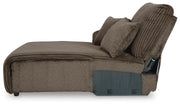 Top Tier Chocolate 3-Piece Reclining Sofa Chaise Sectional - 92705S11