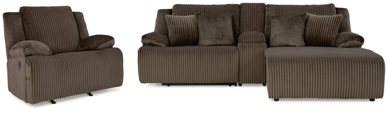 Top Tier Sofa and Recliner in Chocolate - Lara Furniture_Preset