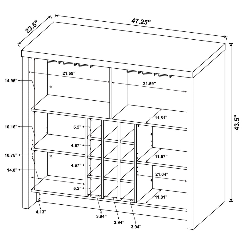 Topanga Engineered Wood Freestanding Home Bar Mango - 182785