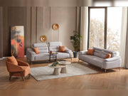 Torino 3-pieces (Relax Sofa & Relax Loveseat & Chair) Livingroom in Grey - Brick - 200-ELIF-TOR-A244-3R2R1