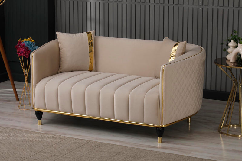 Toronto 3-pieces (Sofa & Loveseat & Chair) Livingroom Set Cream in Cream - 101-TOR-S0231-321