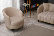 Toronto 3-pieces (Sofa & Loveseat & Chair) Livingroom Set Cream in Cream - 101-TOR-S0231-321