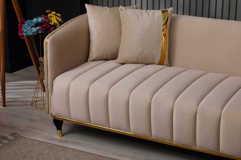 Toronto 3-pieces (Sofa & Loveseat & Chair) Livingroom Set Cream in Cream - 101-TOR-S0231-321
