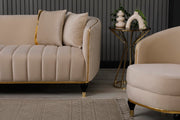 Toronto 3-pieces (Sofa & Loveseat & Chair) Livingroom Set Cream in Cream - 101-TOR-S0231-321