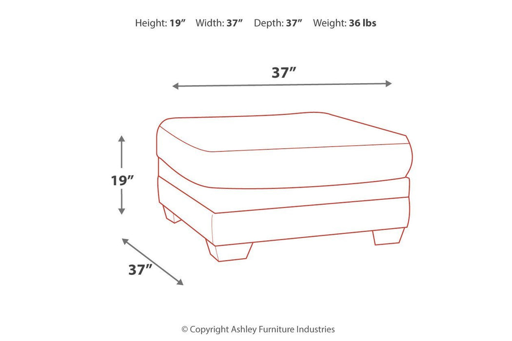 Tracling Slate Oversized Ottoman - Gate FurnitureOttoman