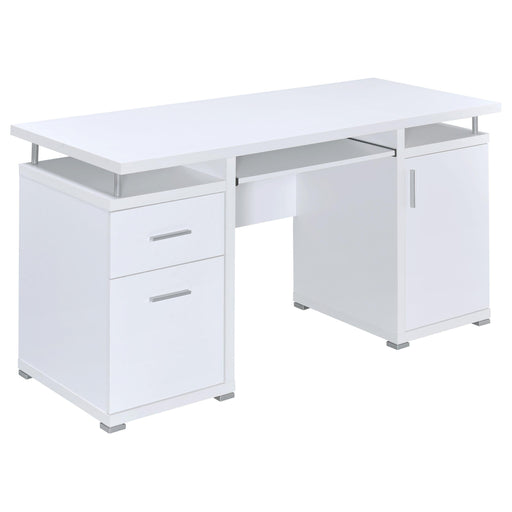 Tracy 55-inch 2-drawer Office Computer Desk White - 800108