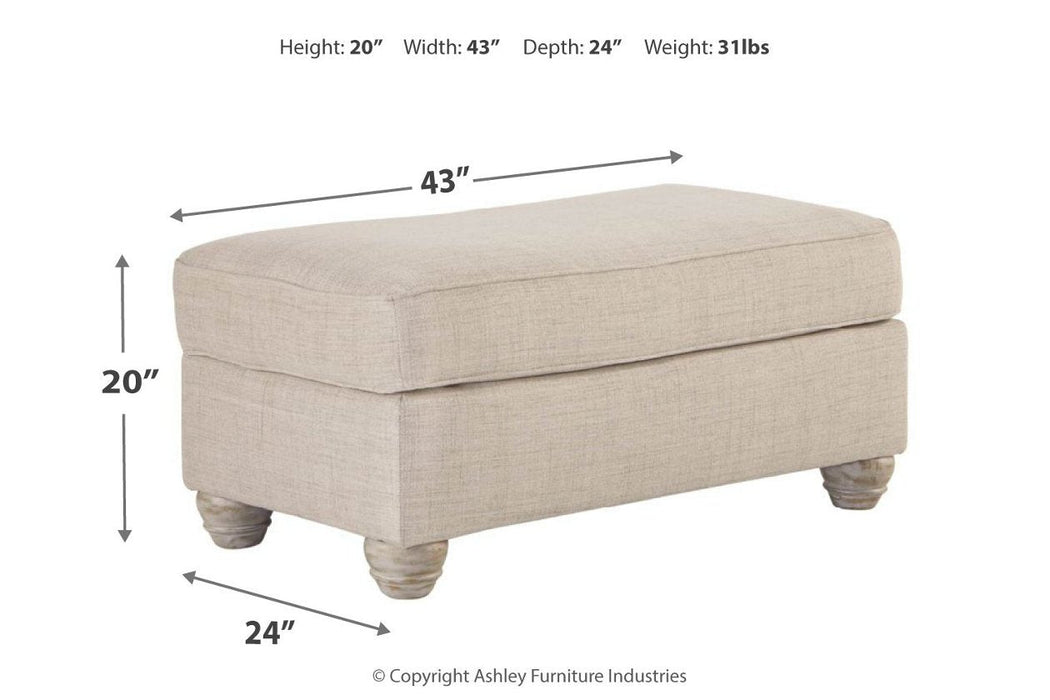 Traemore Linen Ottoman - Gate FurnitureOttoman