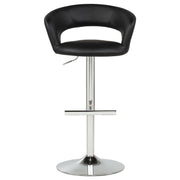 Travia Adjustable Leatherette Swivel Bar Stool Black and Chrome - 182718BLK