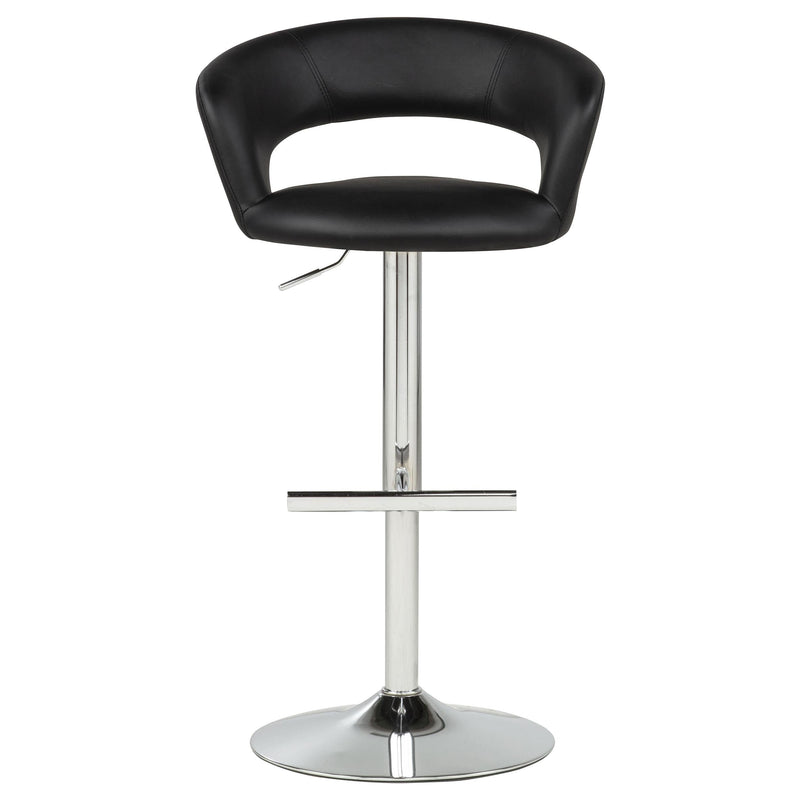 Travia Adjustable Leatherette Swivel Bar Stool Black and Chrome - 182718BLK