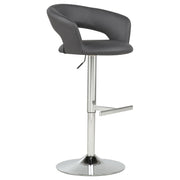 Travia Adjustable Leatherette Swivel Bar Stool Grey and Chrome - 182718GRY