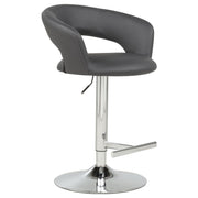 Travia Adjustable Leatherette Swivel Bar Stool Grey and Chrome - 182718GRY