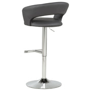 Travia Adjustable Leatherette Swivel Bar Stool Grey and Chrome - 182718GRY