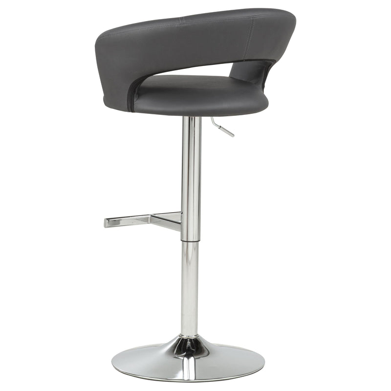 Travia Adjustable Leatherette Swivel Bar Stool Grey and Chrome - 182718GRY