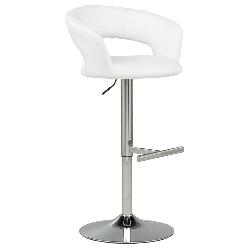 Travia Adjustable Leatherette Swivel Bar Stool White and Chrome - 182718WHT