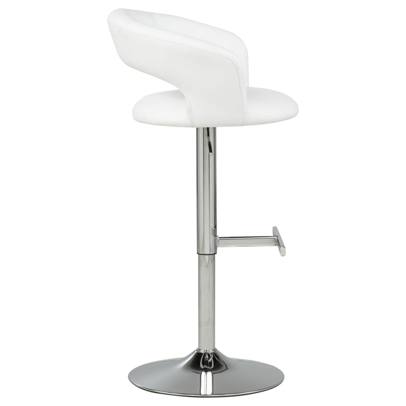 Travia Adjustable Leatherette Swivel Bar Stool White and Chrome - 182718WHT