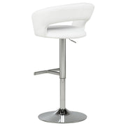 Travia Adjustable Leatherette Swivel Bar Stool White and Chrome - 182718WHT