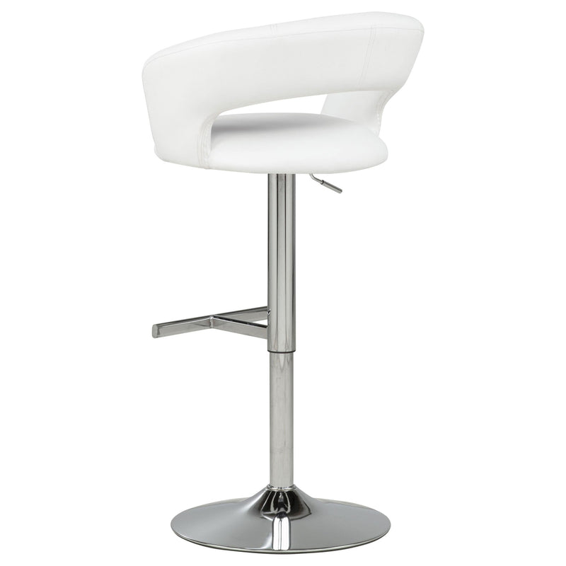 Travia Adjustable Leatherette Swivel Bar Stool White and Chrome - 182718WHT