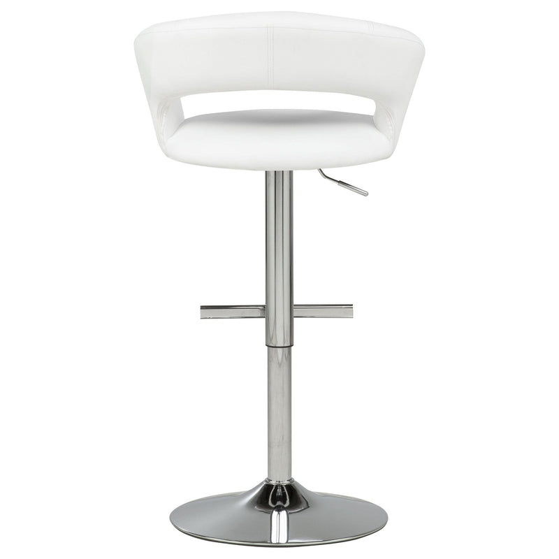 Travia Adjustable Leatherette Swivel Bar Stool White and Chrome - 182718WHT