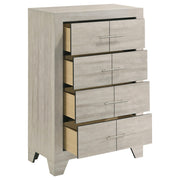 Trenton 4-drawer Bedroom Chest of Drawers Rustic Cream - 225065