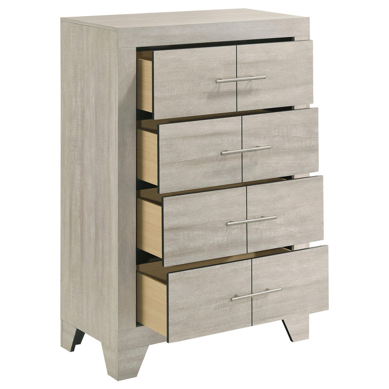 Trenton 4-drawer Bedroom Chest of Drawers Rustic Cream - 225065