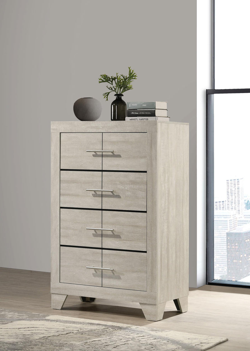 Trenton 4-drawer Bedroom Chest of Drawers Rustic Cream - 225065
