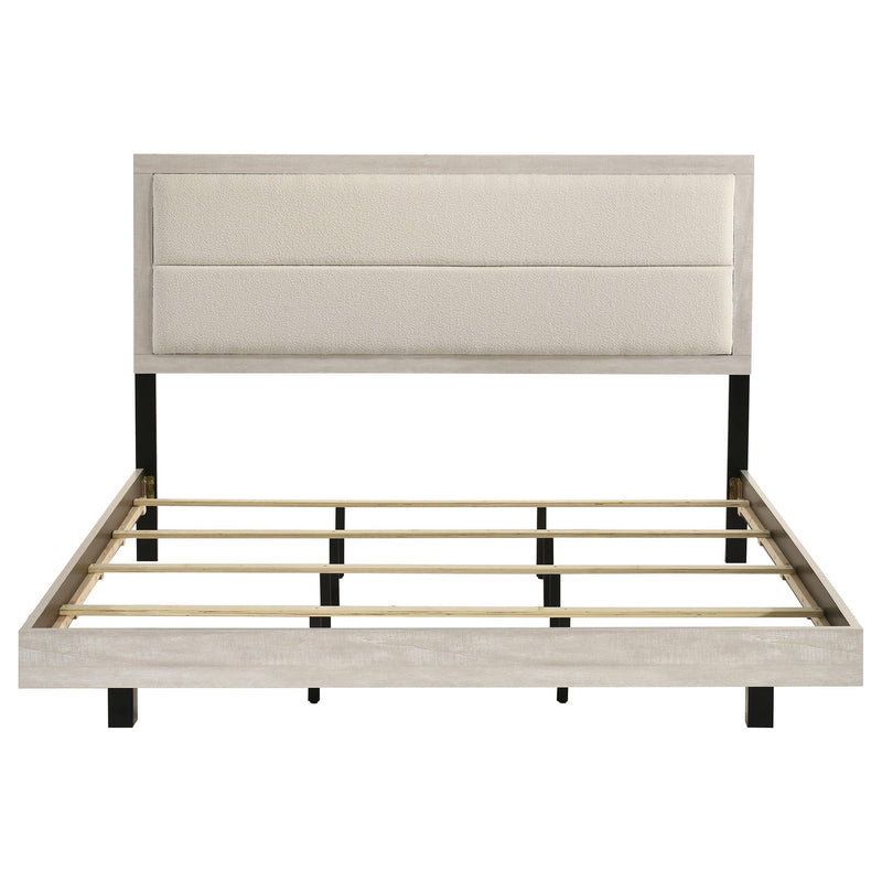 Trenton 54-inch Wood Eastern King Panel Bed Rustic Cream - 225061KE