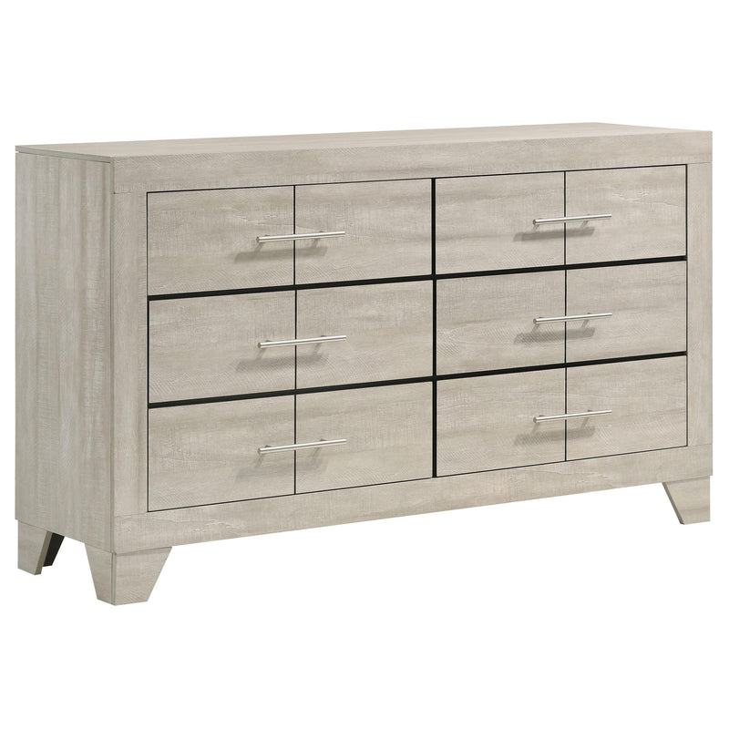 Trenton 6-drawer Bedroom Dresser Rustic Cream - 225063