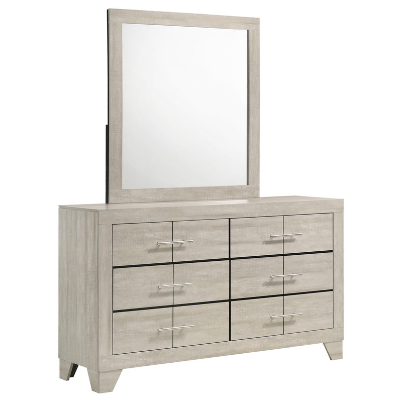 Trenton 6-drawer Bedroom Dresser With Mirror Rustic Cream - 225063M