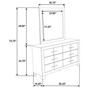 Trenton 6-drawer Bedroom Dresser With Mirror Rustic Cream - 225063M