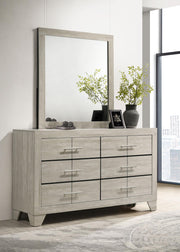 Trenton 6-drawer Bedroom Dresser With Mirror Rustic Cream - 225063M