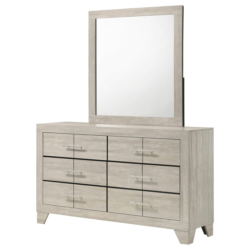Trenton 6-drawer Bedroom Dresser With Mirror Rustic Cream - 225063M