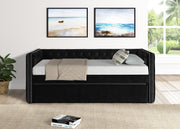 Trina Black Velvet Twin Daybed - Lara FurnitureDaybed