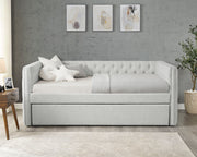 Trina Dove Gray Twin Daybed with Trundle - Lara FurnitureDaybed