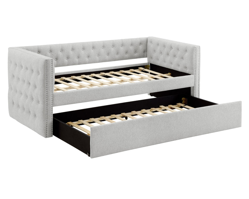 Trina Dove Gray Twin Daybed with Trundle - Lara FurnitureDaybed