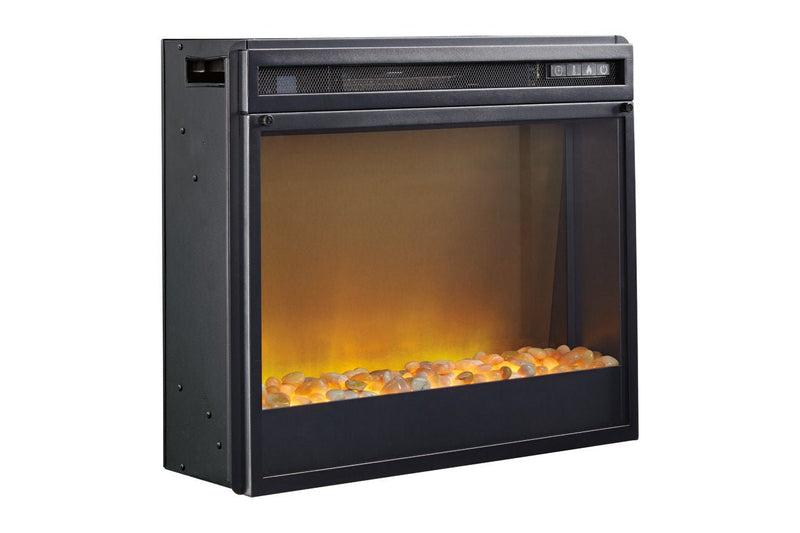 Trinell Brown 63" TV Stand with Electric Fireplace - Lara FurnitureTV Stand