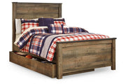 Trinell Brown Full Panel Bed with 1 Large Storage Drawer - Lara FurnitureFull Bed