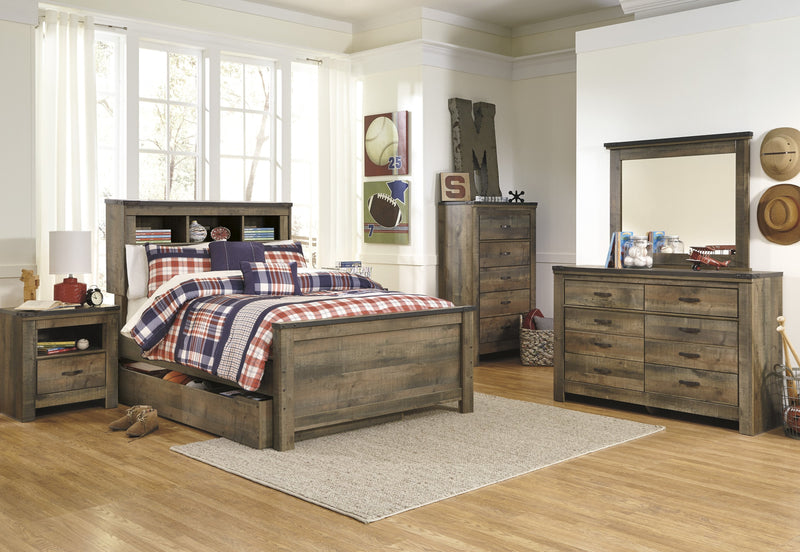 Trinell Brown Full Panel Bookcase Bed - Lara FurnitureFull Bed