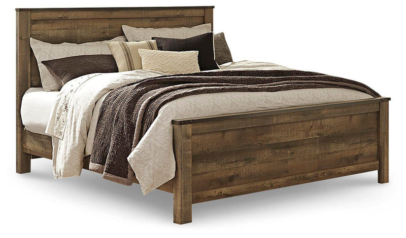 Trinell Brown King Panel Bed, Chest and 2 Nightstands - B446B96