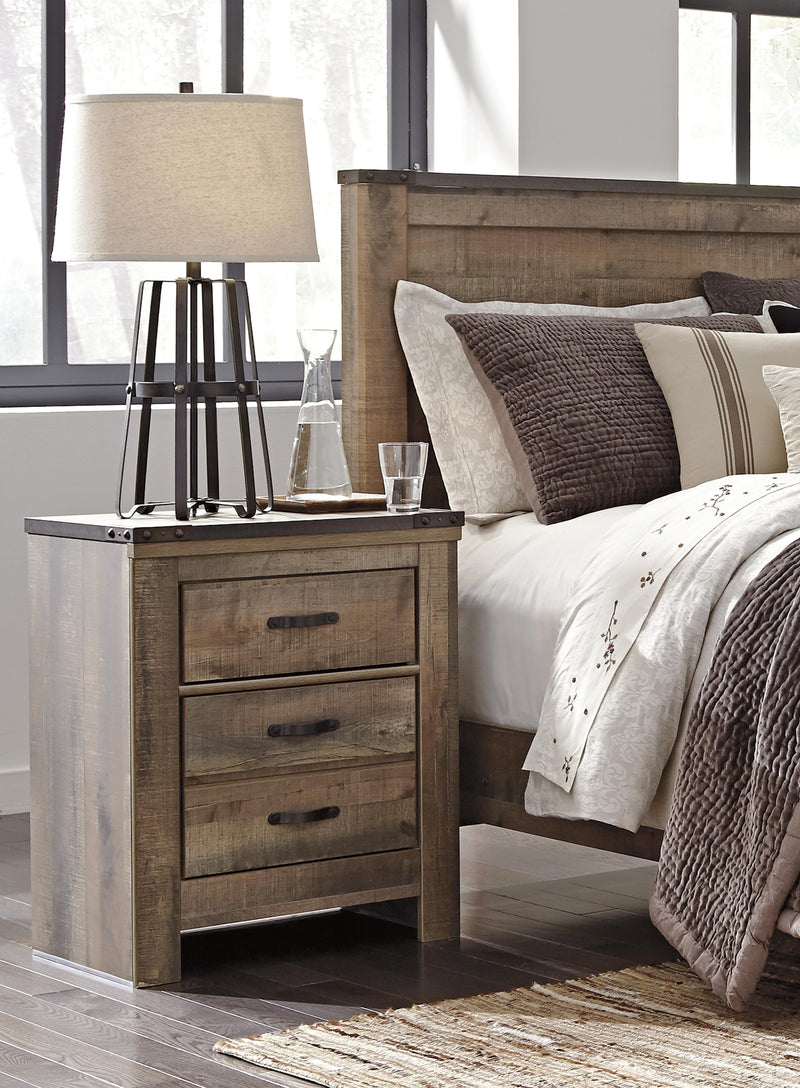 Trinell Brown King Panel Bed, Dresser, Mirror and Nightstand - B446B94