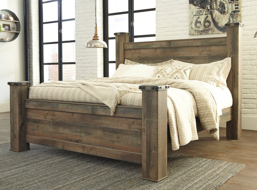 Trinell Brown King Poster Bed - Gate FurnitureKing Bed