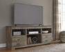Trinell Brown Large TV Stand w/Fireplace Option - Gate FurnitureTV Stand