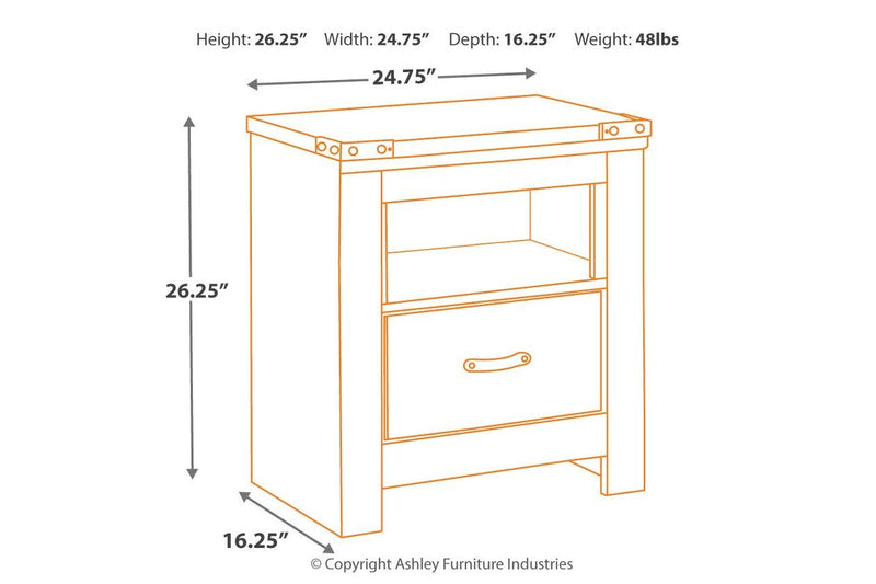 Trinell Brown Nightstand - Lara FurnitureNightstand