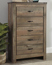 Trinell Brown Queen Poster Bed, Dresser, Mirror, Chest and 2 Nightstands - B446B80