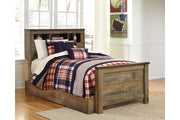 Trinell Brown Twin Bookcase Bed with 1 Large Storage Drawer - Gate FurnitureTwin Bed