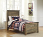 Trinell Brown Twin Panel Bed - Gate FurnitureTwin Bed