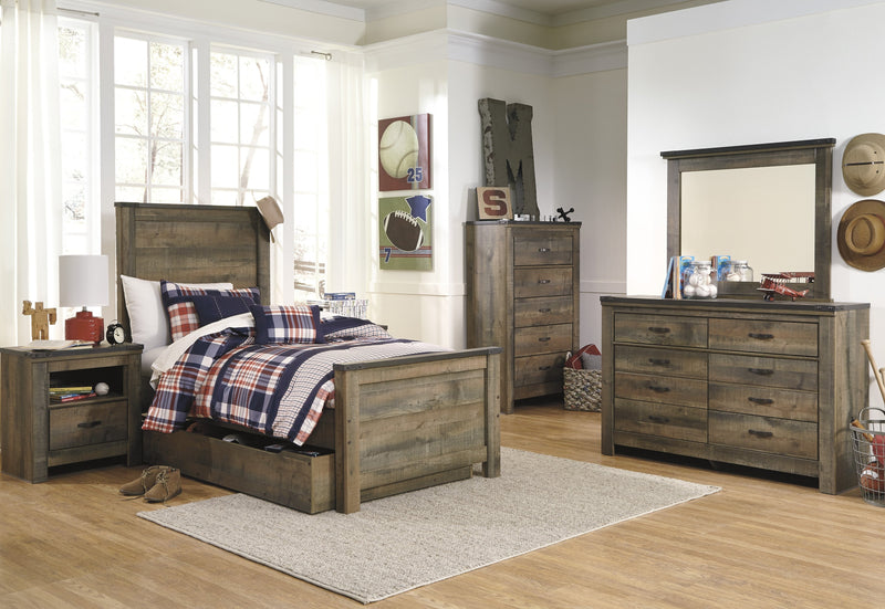 Trinell Brown Twin Panel Bed - Lara FurnitureTwin Bed