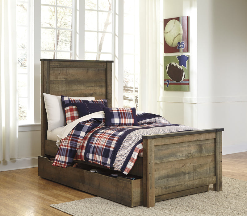 Trinell Brown Twin Panel Bed - Lara FurnitureTwin Bed