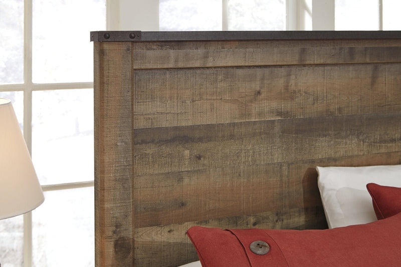 Trinell Brown Twin Panel Bed with 1 Large Storage Drawer - Lara FurnitureTwin Bed